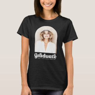 Camiseta Arco de foto de graduación de estudiante retro