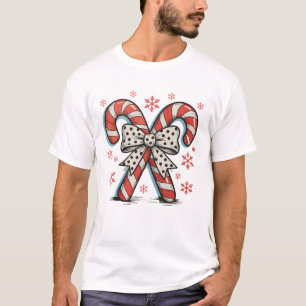 Camiseta Arco de temporada de Navidad de bastón de caramelo