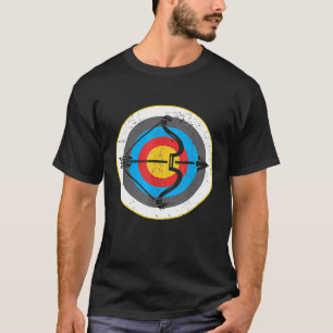 Camiseta Arco de tiro con arco con flecha de arco dobla caz