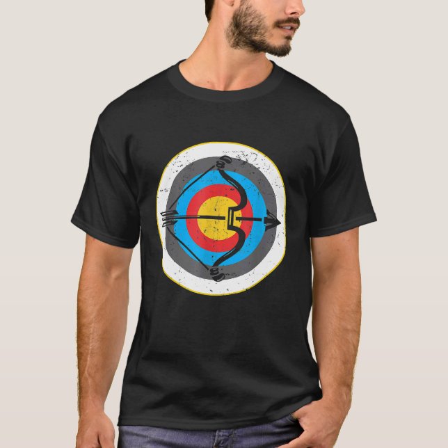 Camiseta Arco de tiro con arco con flecha de arco dobla caz (Anverso)