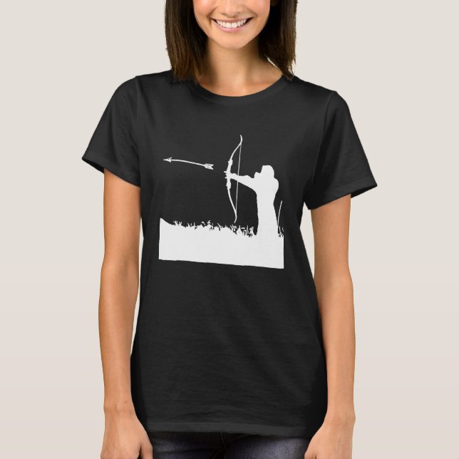 Camiseta Arco de tiro con arco flecha negro (Anverso)