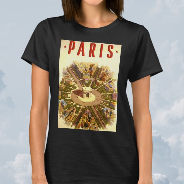Camiseta Arco de Triunfo Vintage, París, Francia (Vintage Travel Poster, Arc de Triomphe Paris France T-Shirt)