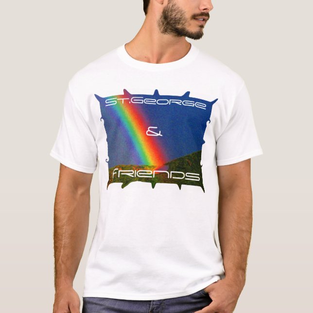 Camiseta arco iris 1, San Jorge, y, amigos (Anverso)