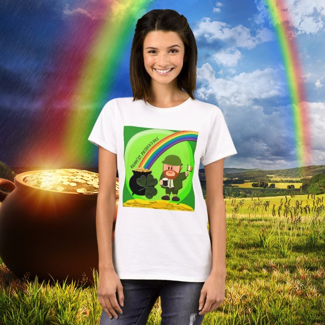 Camiseta arco iris al final del Día de San Patrici (St. Patrick's Day End of Rainbow T-Shirt)