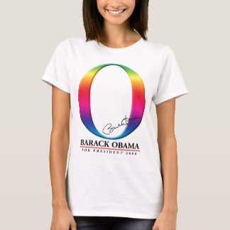 Camiseta Arco iris blanco O - Barack Obama para el