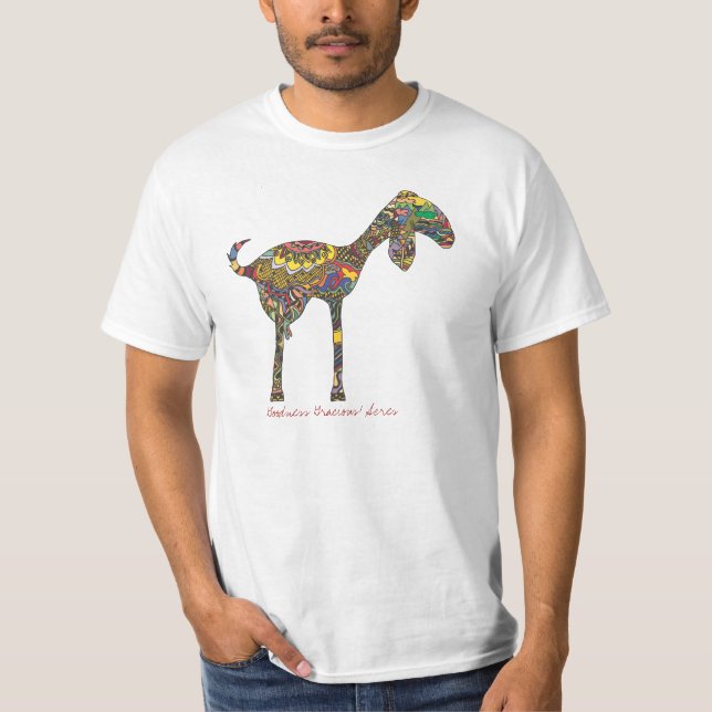 Camiseta ¡Arco iris-Calidad de la cabra graciosa! Acres (Anverso)