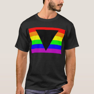 Camiseta Arco iris con el triángulo negro para homosexual y