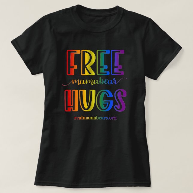 Camiseta arco iris de Abrazos gratis (Diseño del anverso)