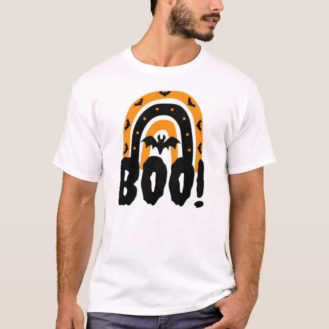Camiseta arco iris de Halloween Boo Halloween (Anverso)