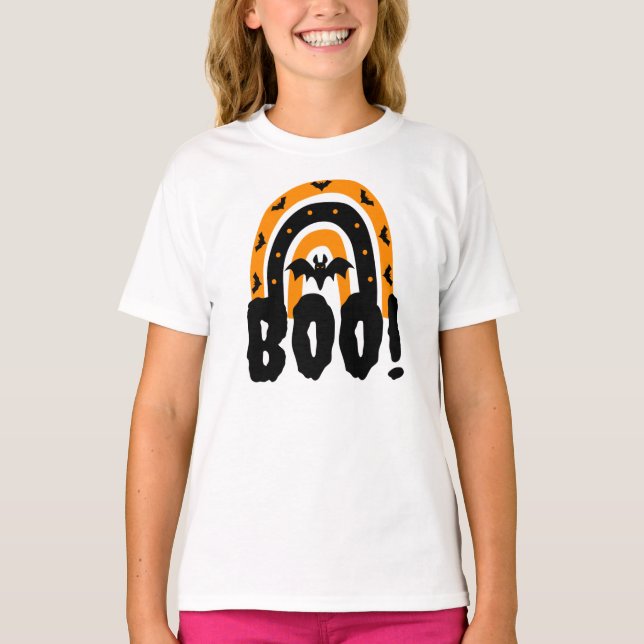 Camiseta arco iris de Halloween Boo Halloween (Anverso)