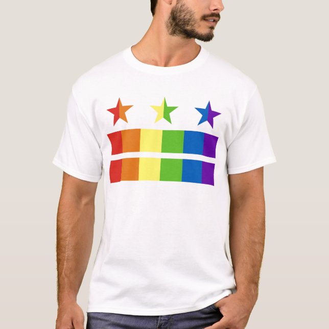 Camiseta Arco iris de la bandera de DC (Anverso)