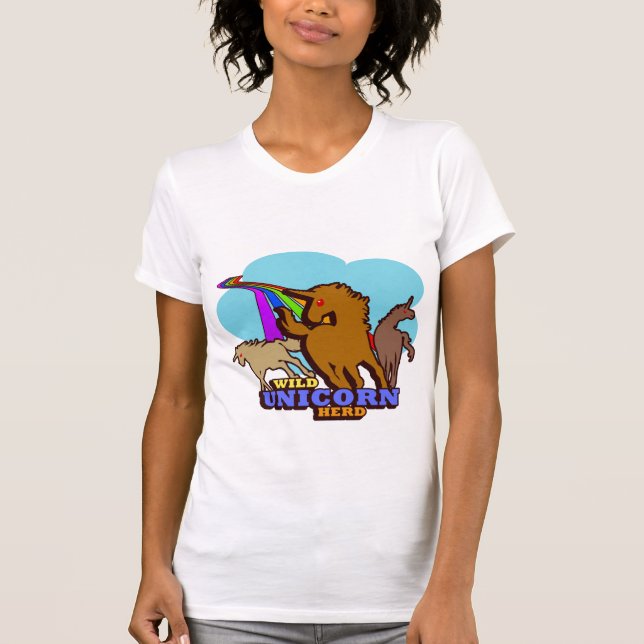 Camiseta Arco iris de la manada del unicornio (Anverso)