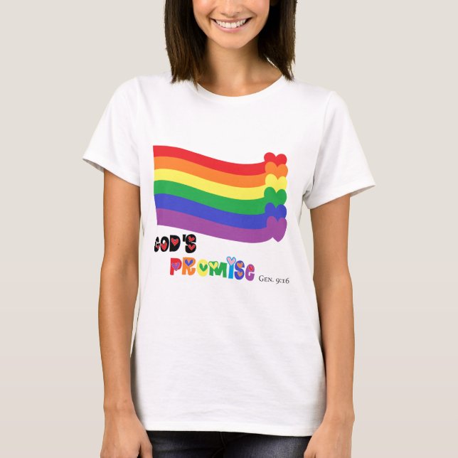 Camiseta Arco iris de la promesa de dios (Anverso)