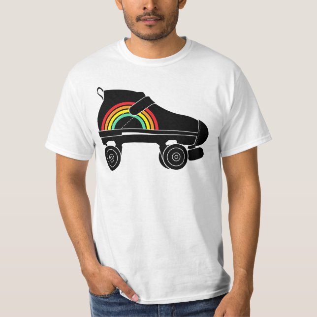 Camiseta arco iris de patinaje de cuatro rodillos (Anverso)