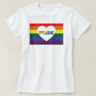 Camiseta Arco iris del orgullo con el corazón