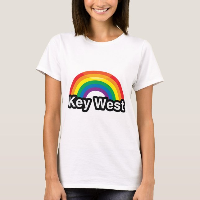 CAMISETA ARCO IRIS DEL ORGULLO DE KEY WEST LGBT - .PNG (Anverso)