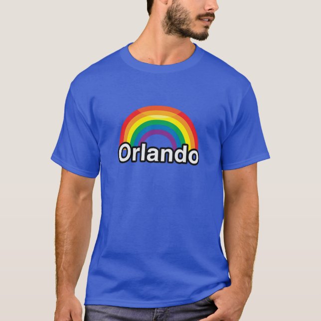 CAMISETA ARCO IRIS DEL ORGULLO DE ORLANDO LGBT - .PNG (Anverso)