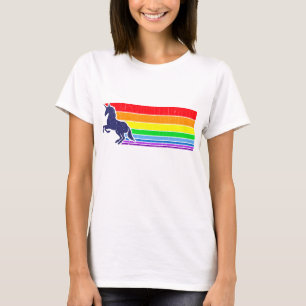 Camiseta arco iris del unicornio del vintage de los años 8