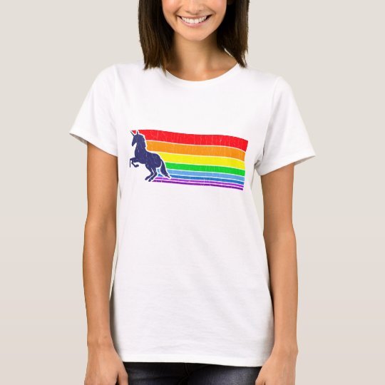 Camiseta arco iris del unicornio del vintage de los años 80