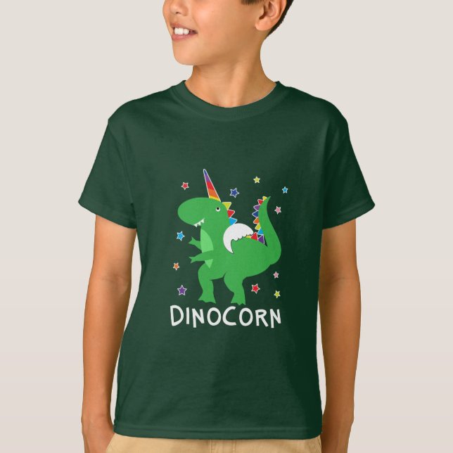 Camiseta Arco iris divertido Dino lindo de Dinocorn Unisaur (Anverso)