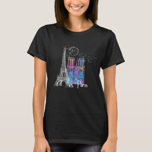 Camiseta arco iris Eiffel Notre Dame
