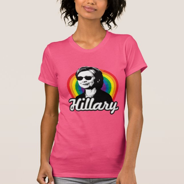 Camiseta Arco iris Hillary Clinton 2016 - Clinton fresco - (Anverso)