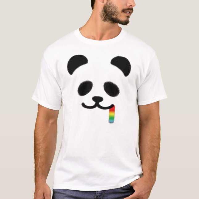 Camiseta Arco iris jugoso de la panda (Anverso)
