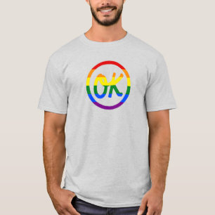 Camiseta arco iris "OK to Be Gay"