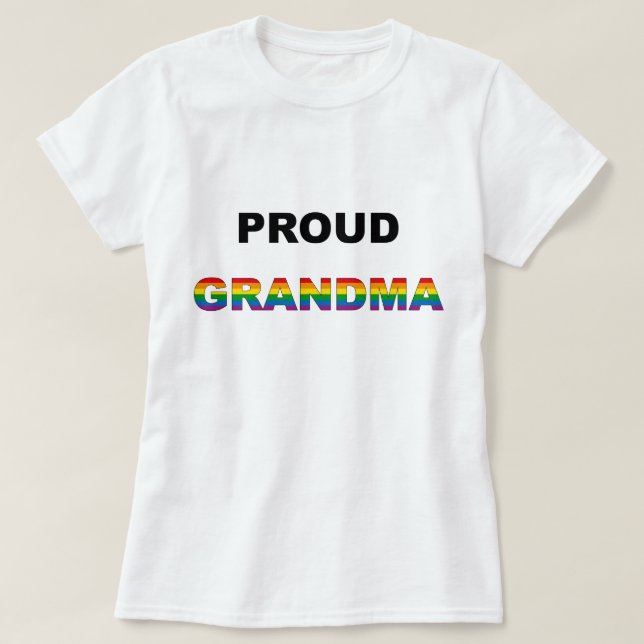 Camiseta Arco iris orgulloso LGBT de la abuela (Diseño del anverso)