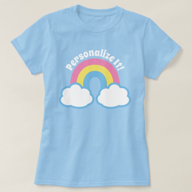 Camiseta arco iris retro (Diseño del anverso)