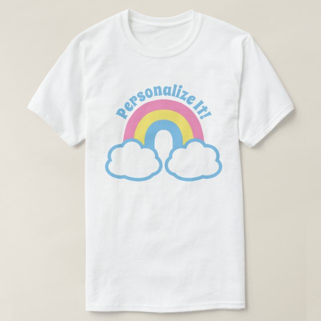 Camiseta arco iris retro (Diseño del anverso)