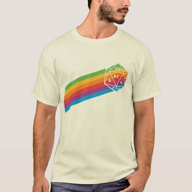 Camiseta Arco iris retro d20 (Anverso)