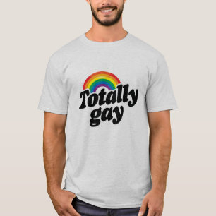 CAMISETA ARCO IRIS TOTALMENTE GAY - BLANCO - .PNG