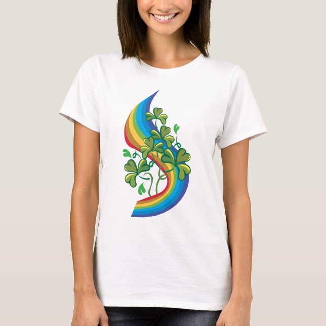 Camiseta Arco iris y tréboles irlandeses (Anverso)