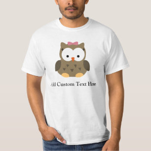 Camiseta Arco lindo del búho w/Pink de Brown