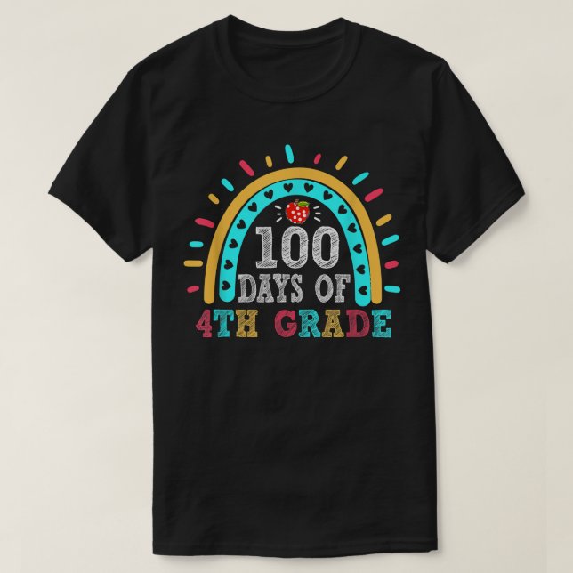Camiseta Arcoiris 100 días más inteligente profesor de cuar (Diseño del anverso)