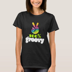 Camiseta Arcoiris 100% Groovy con signo de paz manual