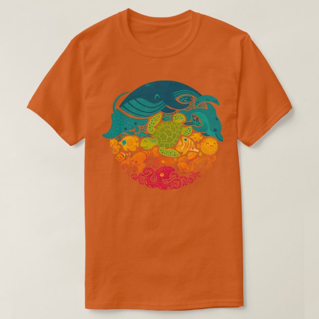 Camiseta Arcoiris acuático (Diseño del anverso)