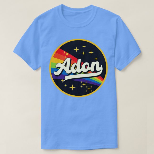 Camiseta Arcoiris Adon En El Espacio Estilo Vintage (Diseño del anverso)