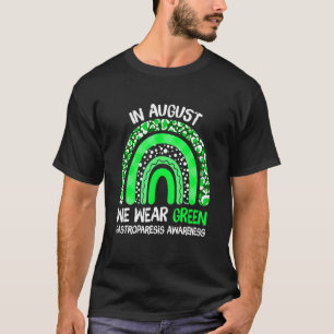 Camiseta Arcoiris Agosto Usamos Gastroparesis Verde Awarene