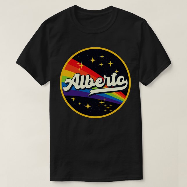 Camiseta Arcoiris Alberto En Estilo Vintage Espacial (Diseño del anverso)