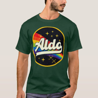 Camiseta Arcoiris aldo en estilo vintage espacial