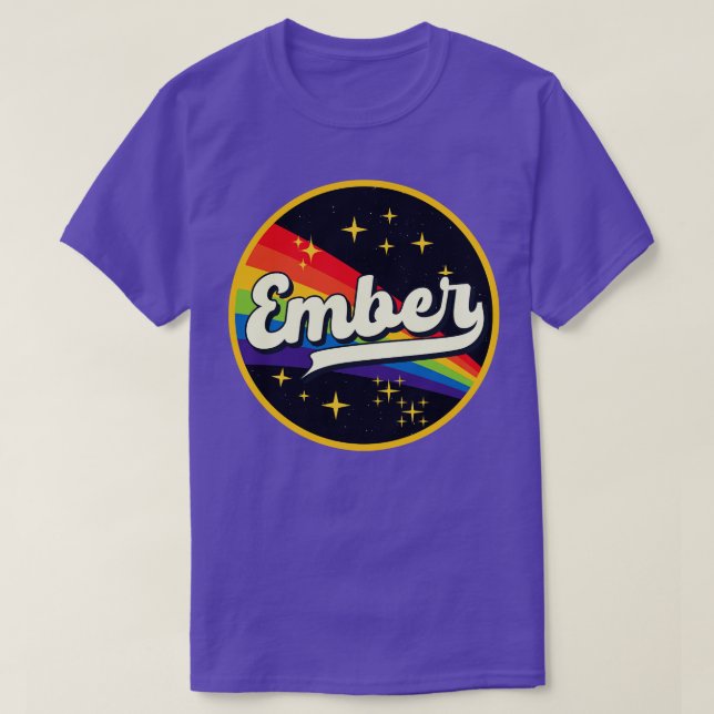 Camiseta Arcoiris ámbar en estilo de vintage espacial (Diseño del anverso)