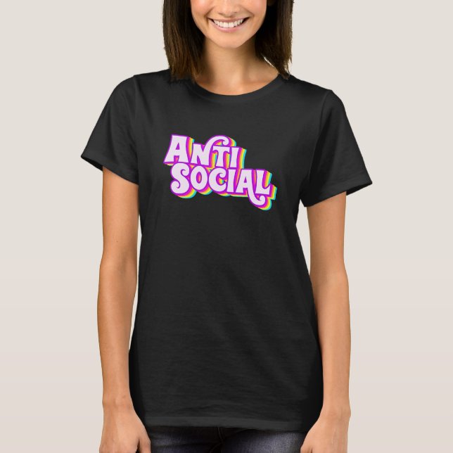 Camiseta Arcoíris Antisocial Introvertido Introvertido Case (Anverso)