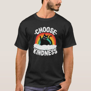 Camiseta Arcoíris Antiviolencia Paz Amable Hippy Gato Elige