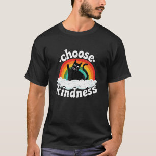 Camiseta Arcoíris Antiviolencia Paz Amable Hippy Gato Elige