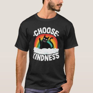 Camiseta Arcoíris Antiviolencia Paz Amable Hippy Gato Elige