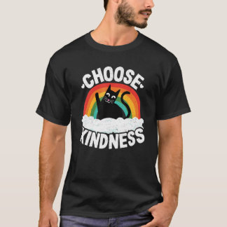 Camiseta Arcoíris Antiviolencia Paz Amable Hippy Gato Elige