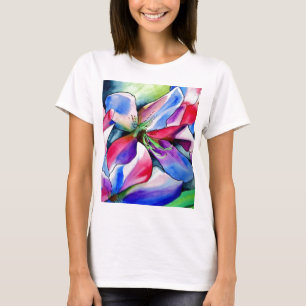 Camiseta Arcoiris Azalea florido original pintura acuarela