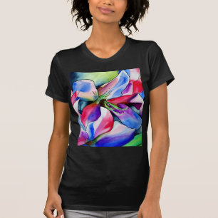 Camiseta Arcoiris Azalea florido original pintura acuarela